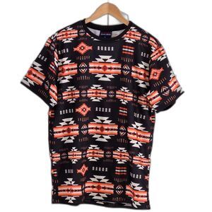 NU TRENDZ Southwestern Shirt Men L Orange Signature Collection